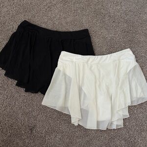 Black and White Rave Mini Skirts - Set of 2